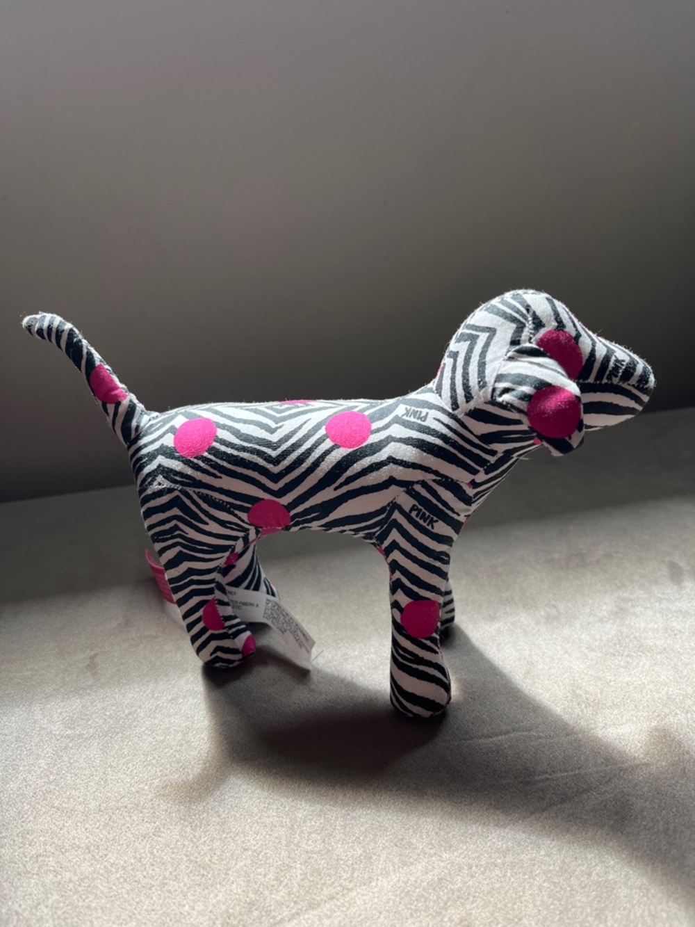 Victoria's Secret PINK Zebra Plush with Hot Pink Dots